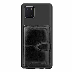 Coque Ultra Fine Silicone Souple Housse Etui avec Aimante Magnetique S01D pour Samsung Galaxy A81 Noir