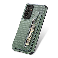 Coque Ultra Fine Silicone Souple Housse Etui avec Aimante Magnetique S01D pour Samsung Galaxy F13 4G Vert