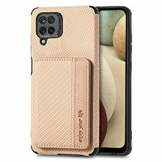 Coque Ultra Fine Silicone Souple Housse Etui avec Aimante Magnetique S01D pour Samsung Galaxy M12 Or