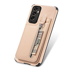 Coque Ultra Fine Silicone Souple Housse Etui avec Aimante Magnetique S01D pour Samsung Galaxy M13 4G Or