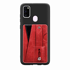 Coque Ultra Fine Silicone Souple Housse Etui avec Aimante Magnetique S01D pour Samsung Galaxy M21 Rouge