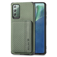 Coque Ultra Fine Silicone Souple Housse Etui avec Aimante Magnetique S01D pour Samsung Galaxy Note 20 5G Vert