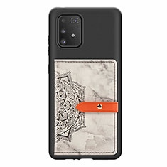 Coque Ultra Fine Silicone Souple Housse Etui avec Aimante Magnetique S01D pour Samsung Galaxy S10 Lite Noir