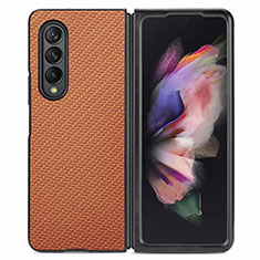 Coque Ultra Fine Silicone Souple Housse Etui avec Aimante Magnetique S01D pour Samsung Galaxy Z Fold4 5G Marron