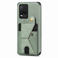 Coque Ultra Fine Silicone Souple Housse Etui avec Aimante Magnetique S01D pour Vivo Y21 Vert