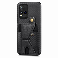 Coque Ultra Fine Silicone Souple Housse Etui avec Aimante Magnetique S01D pour Vivo Y21G Noir