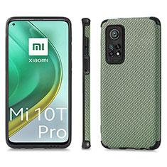 Coque Ultra Fine Silicone Souple Housse Etui avec Aimante Magnetique S01D pour Xiaomi Mi 10T Pro 5G Vert