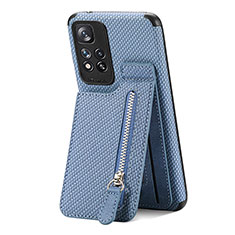 Coque Ultra Fine Silicone Souple Housse Etui avec Aimante Magnetique S01D pour Xiaomi Mi 11i 5G (2022) Bleu