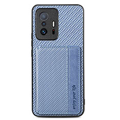 Coque Ultra Fine Silicone Souple Housse Etui avec Aimante Magnetique S01D pour Xiaomi Mi 11T Pro 5G Bleu