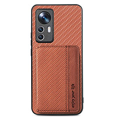 Coque Ultra Fine Silicone Souple Housse Etui avec Aimante Magnetique S01D pour Xiaomi Mi 12T 5G Marron