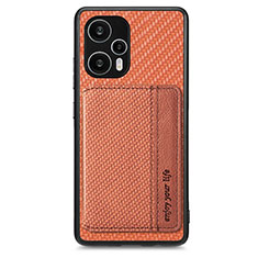 Coque Ultra Fine Silicone Souple Housse Etui avec Aimante Magnetique S01D pour Xiaomi Poco F5 5G Marron