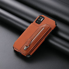 Coque Ultra Fine Silicone Souple Housse Etui avec Aimante Magnetique S01D pour Xiaomi POCO M3 Pro 5G Marron