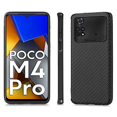 Coque Ultra Fine Silicone Souple Housse Etui avec Aimante Magnetique S01D pour Xiaomi Poco M4 Pro 4G Noir