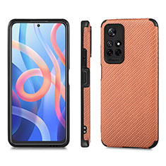 Coque Ultra Fine Silicone Souple Housse Etui avec Aimante Magnetique S01D pour Xiaomi Poco M4 Pro 5G Marron