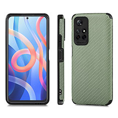 Coque Ultra Fine Silicone Souple Housse Etui avec Aimante Magnetique S01D pour Xiaomi Poco M4 Pro 5G Vert