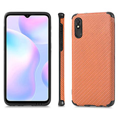 Coque Ultra Fine Silicone Souple Housse Etui avec Aimante Magnetique S01D pour Xiaomi Redmi 9A Marron