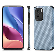 Coque Ultra Fine Silicone Souple Housse Etui avec Aimante Magnetique S01D pour Xiaomi Redmi K40 5G Bleu