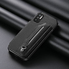 Coque Ultra Fine Silicone Souple Housse Etui avec Aimante Magnetique S01D pour Xiaomi Redmi Note 10 5G Noir