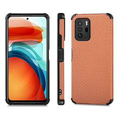 Coque Ultra Fine Silicone Souple Housse Etui avec Aimante Magnetique S01D pour Xiaomi Redmi Note 10 Pro 5G Marron