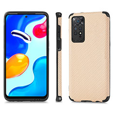 Coque Ultra Fine Silicone Souple Housse Etui avec Aimante Magnetique S01D pour Xiaomi Redmi Note 11 4G (2022) Or