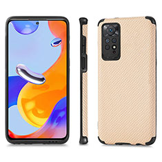 Coque Ultra Fine Silicone Souple Housse Etui avec Aimante Magnetique S01D pour Xiaomi Redmi Note 11 Pro 4G Or