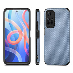 Coque Ultra Fine Silicone Souple Housse Etui avec Aimante Magnetique S01D pour Xiaomi Redmi Note 11S 5G Bleu