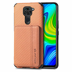 Coque Ultra Fine Silicone Souple Housse Etui avec Aimante Magnetique S01D pour Xiaomi Redmi Note 9 Marron