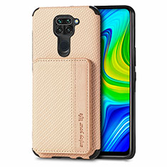 Coque Ultra Fine Silicone Souple Housse Etui avec Aimante Magnetique S01D pour Xiaomi Redmi Note 9 Or