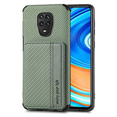 Coque Ultra Fine Silicone Souple Housse Etui avec Aimante Magnetique S01D pour Xiaomi Redmi Note 9 Pro Vert