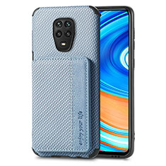 Coque Ultra Fine Silicone Souple Housse Etui avec Aimante Magnetique S01D pour Xiaomi Redmi Note 9S Bleu