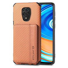 Coque Ultra Fine Silicone Souple Housse Etui avec Aimante Magnetique S01D pour Xiaomi Redmi Note 9S Marron