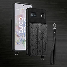 Coque Ultra Fine Silicone Souple Housse Etui avec Aimante Magnetique S02D pour Google Pixel 6a 5G Noir