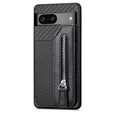 Coque Ultra Fine Silicone Souple Housse Etui avec Aimante Magnetique S02D pour Google Pixel 7a 5G Noir