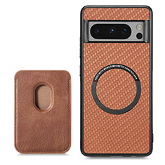 Coque Ultra Fine Silicone Souple Housse Etui avec Aimante Magnetique S02D pour Google Pixel 8 Pro 5G Marron