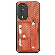 Coque Ultra Fine Silicone Souple Housse Etui avec Aimante Magnetique S02D pour Huawei Honor 80 5G Marron