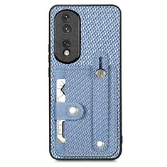 Coque Ultra Fine Silicone Souple Housse Etui avec Aimante Magnetique S02D pour Huawei Honor 80 Pro 5G Bleu