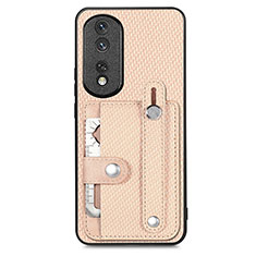 Coque Ultra Fine Silicone Souple Housse Etui avec Aimante Magnetique S02D pour Huawei Honor 80 Pro 5G Or