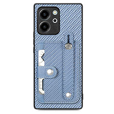 Coque Ultra Fine Silicone Souple Housse Etui avec Aimante Magnetique S02D pour Huawei Honor 80 SE 5G Bleu