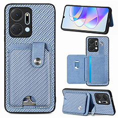 Coque Ultra Fine Silicone Souple Housse Etui avec Aimante Magnetique S02D pour Huawei Honor X7a Bleu