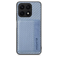 Coque Ultra Fine Silicone Souple Housse Etui avec Aimante Magnetique S02D pour Huawei Honor X8a 4G Bleu