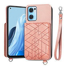 Coque Ultra Fine Silicone Souple Housse Etui avec Aimante Magnetique S02D pour Oppo Find X5 Lite 5G Or Rose