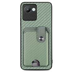 Coque Ultra Fine Silicone Souple Housse Etui avec Aimante Magnetique S02D pour Realme C30 Vert