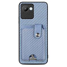 Coque Ultra Fine Silicone Souple Housse Etui avec Aimante Magnetique S02D pour Realme C30s Bleu