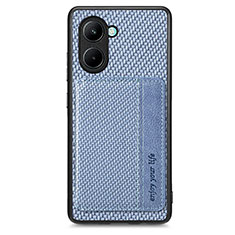 Coque Ultra Fine Silicone Souple Housse Etui avec Aimante Magnetique S02D pour Realme C33 (2023) Bleu