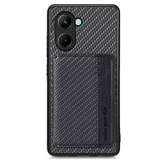 Coque Ultra Fine Silicone Souple Housse Etui avec Aimante Magnetique S02D pour Realme C33 Noir