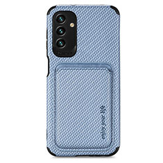 Coque Ultra Fine Silicone Souple Housse Etui avec Aimante Magnetique S02D pour Samsung Galaxy A04s Bleu