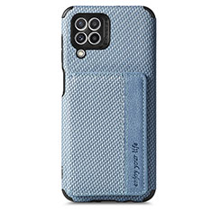 Coque Ultra Fine Silicone Souple Housse Etui avec Aimante Magnetique S02D pour Samsung Galaxy A22 4G Bleu