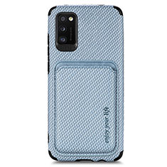 Coque Ultra Fine Silicone Souple Housse Etui avec Aimante Magnetique S02D pour Samsung Galaxy A41 Bleu