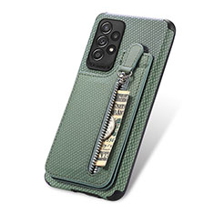 Coque Ultra Fine Silicone Souple Housse Etui avec Aimante Magnetique S02D pour Samsung Galaxy A52 5G Vert