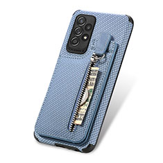 Coque Ultra Fine Silicone Souple Housse Etui avec Aimante Magnetique S02D pour Samsung Galaxy A52s 5G Bleu